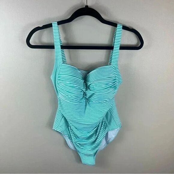 Niptuck Green One Piece Tummy Control Swimsuit Size 10 - Picture 3 of 6